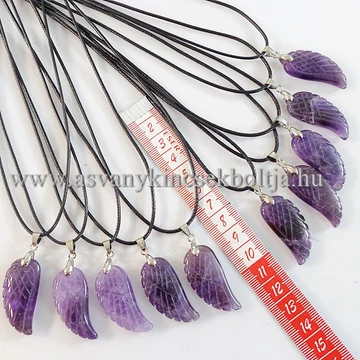 Ametiszt angyalszárny medál 45 cm erős viaszolt szálon Ametiszt angyalszárny medál 45 cm erős viaszolt szálon