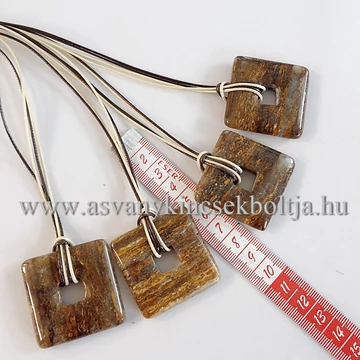 Bronzit donut medál 45 cm dupla viaszolt szálon Bronzit donut medál 45 cm dupla viaszolt szálon