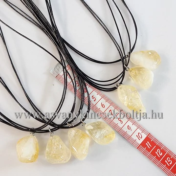 Citrin csapos medál 50 cm dupla viaszolt szálon Citrin csapos medál 50 cm dupla viaszolt szálon