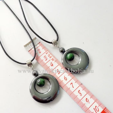 Hematit-zoizit kerek medál 45 cm viaszolt szálon Hematit-zoizit kerek medál 45 cm viaszolt szálon