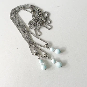 Hemimorfit 2 golyós medál 50 cm nemesacél láncon