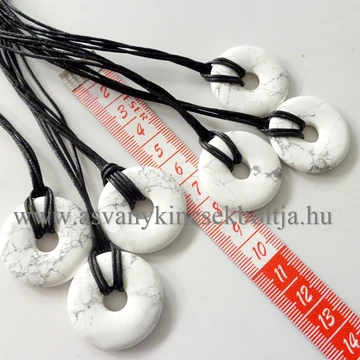 Howlit kerek donut medál 50 cm dupla viaszolt szálon Howlit kerek donut medál 50 cm dupla viaszolt szálon