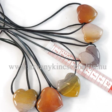 Mokait jáspis szív medálok 45 cm bőrszálon Mokait jáspis szív medálok 45 cm bőrszálon