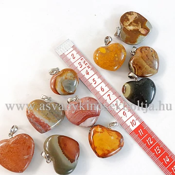 Polikróm jáspis szív medálok Polikróm jáspis szív medálok