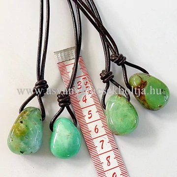 Krizopráz fúrt medál 50 cm erős hengerbőrön