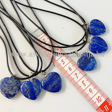 Lápisz lapos szív medál 45 cm viaszolt szálon