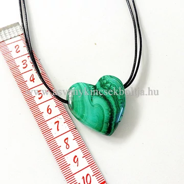 Malachit nagy szív - 2 medál 60 cm dupla viaszolt szálon Malachit nagy szív - 2 medál 60 cm dupla viaszolt szálon