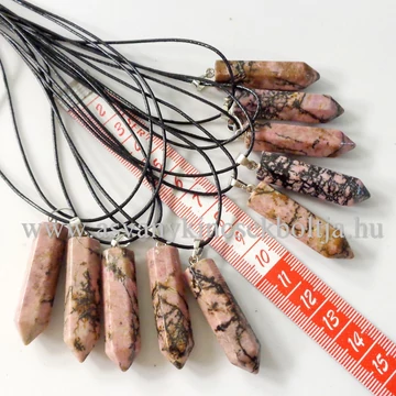 Rodonit egycsúcs medál 50 cm viaszolt szálon Rodonit egycsúcs medál 50 cm viaszolt szálon