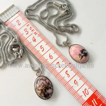 Rodonit kaboson 50 cm nemesacél láncon Rodonit kaboson 50 cm nemesacél láncon