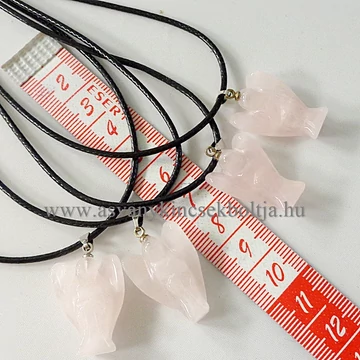 Rózsakvarc angyalka medál 45 cm viaszolt szálon Rózsakvarc angyalka medál 45 cm viaszolt szálon