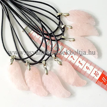 Rózsakvarc angyalszárny medál 45 cm viaszolt szálon Rózsakvarc angyalszárny medál 45 cm viaszolt szálon