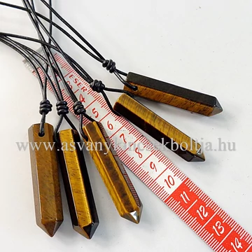 Tigrisszem egycsúcs medál 50 cm erős hengerbőrön