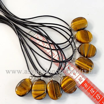 Tigrisszem lapos medál 45 cm viaszolt szálon