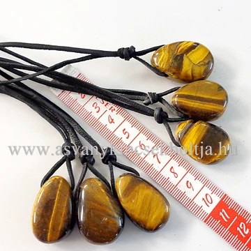 Tigrisszem fúrt medál 50 cm bőrszálon