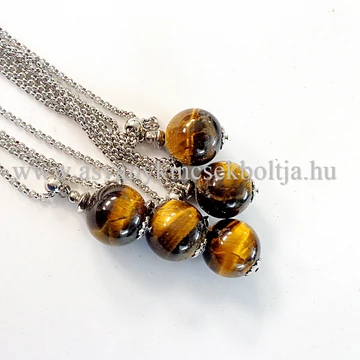 Tigrisszem 18 mm golyós medál 60 cm nemesacél láncon