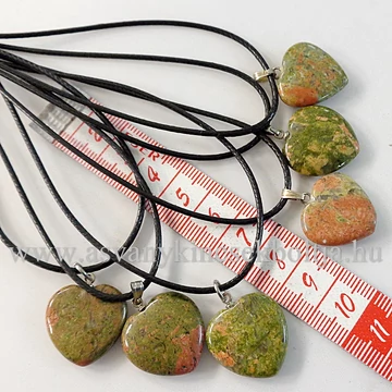 Unakit lapos szív medál 45 cm viaszolt szálon Unakit lapos szív medál 45 cm viaszolt szálon