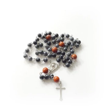 Hópehely obszidián rózsafüzér  Hópehely obszidián rózsafüzér