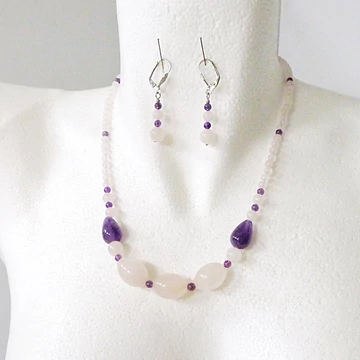 Rózsakvarc - ametiszt szett Rózsakvarc - ametiszt szett