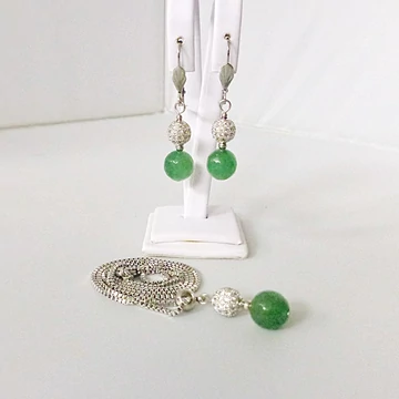 Aventurin szett mikrostrasszos díszgolyóval