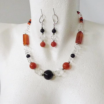 Hegyikristály - karneol - ónix szett