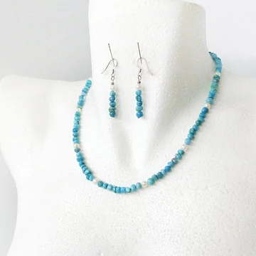 Türkiz - édesvizi tenyésztettgyöngy szett