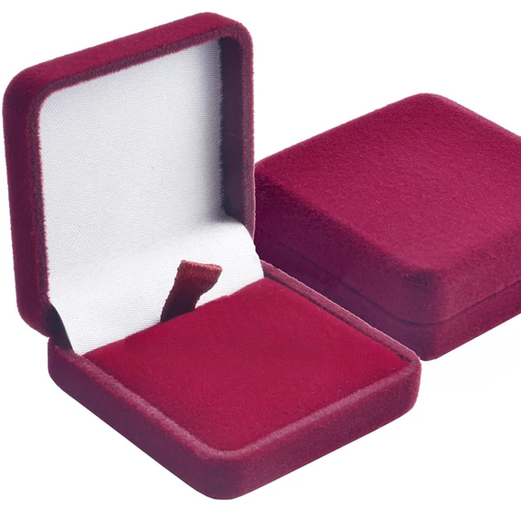 Bársony díszdoboz bordó 40x40x15 mm