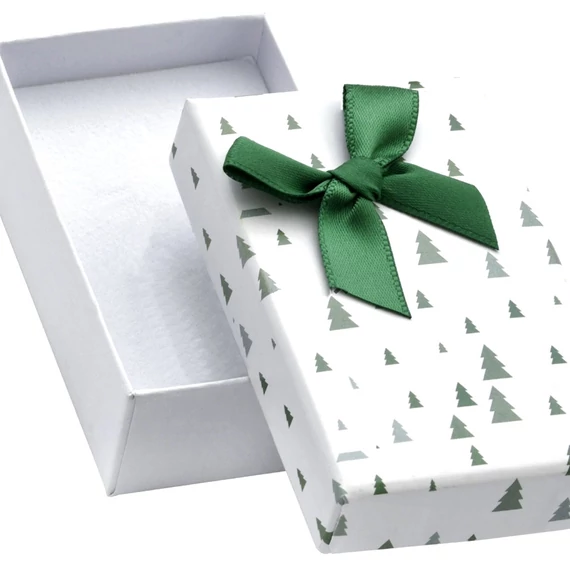 Díszdoboz zöld fenyőfás 50x80x25 mm