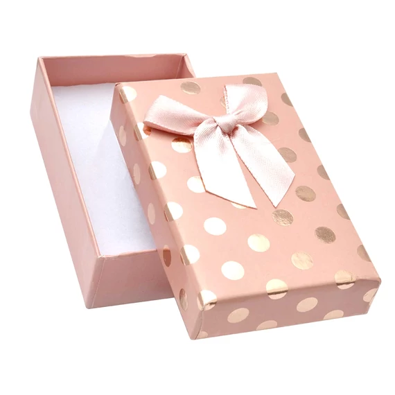 Díszdoboz rózsaszín pöttyös 50x80x25 mm