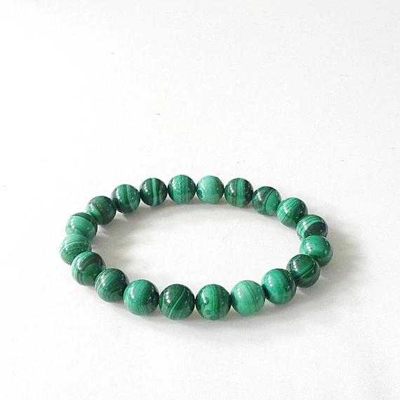 Malachit női-férfi karkötő 10 mm