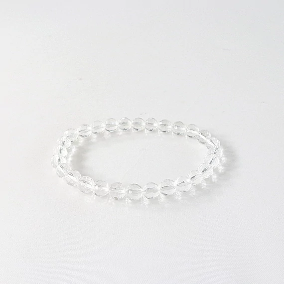 Fazettált hegyikristály karkötő 6 mm