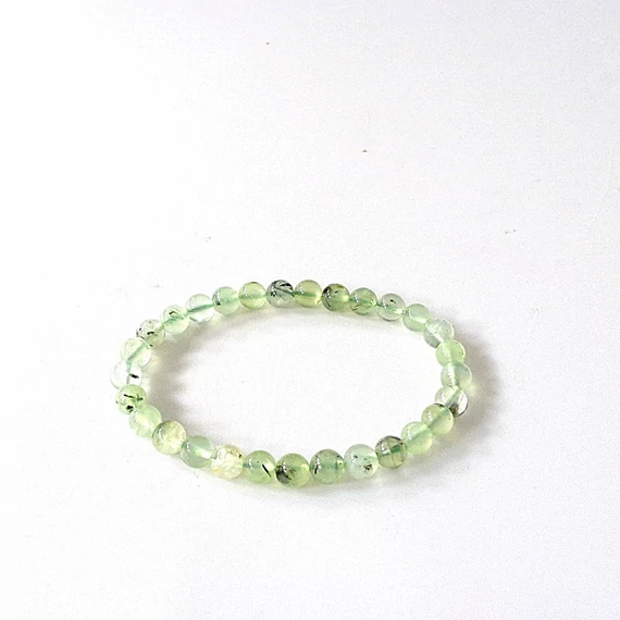 Prehnit női - férfi karkötő 6 mm