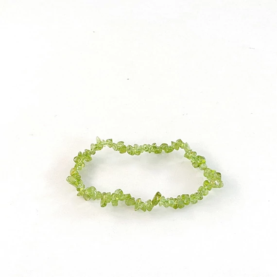 Krizolit (olivin, peridot)  szemcsés karkötő
