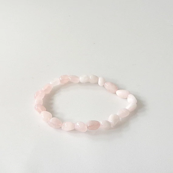 Rózsakvarc nugget karkötő