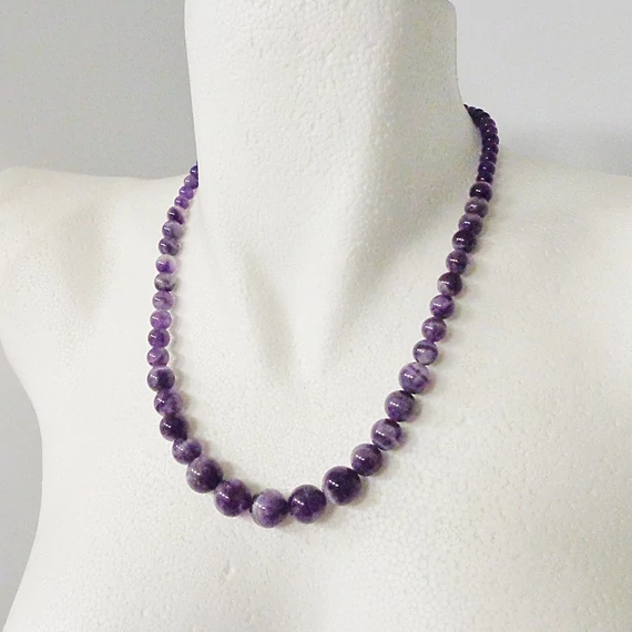 Chevron ametiszt növekvő lánc 4 szemméret 60 cm