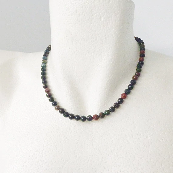 Heliotróp nyaklánc 6 mm 42 cm