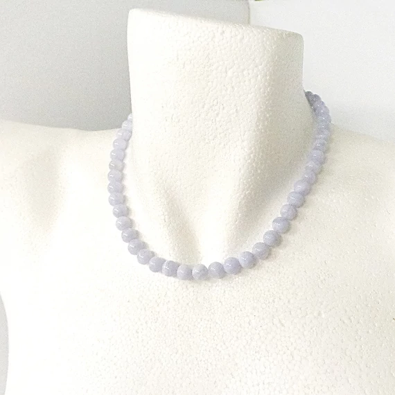 Kalcedon nyaklánc AA 8 mm