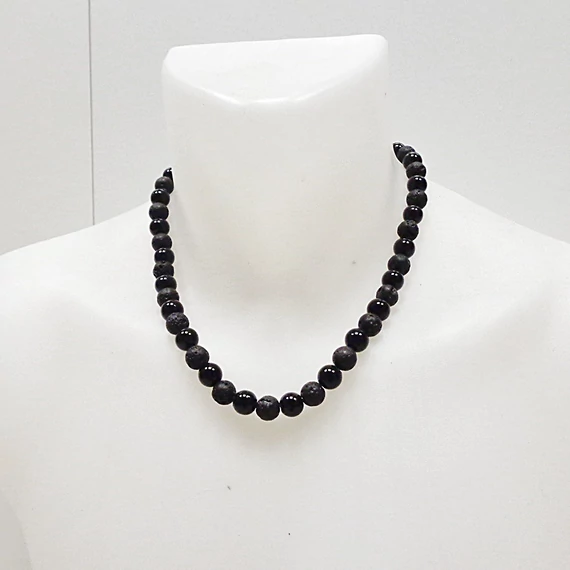 Lávakő - ónix női - férfi lánc 10 mm