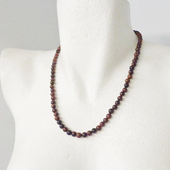 Mahagóni obszidián női - férfi 6 mm lánc 50 cm