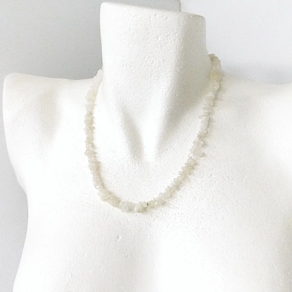 Szivárvány holdkő szemcsés lánc 50 cm