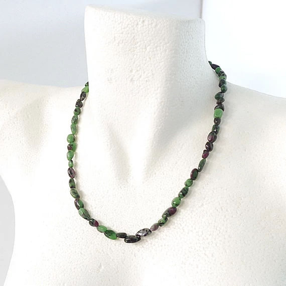 Zoizit nugget lánc 50 cm