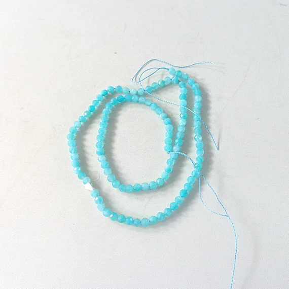 Amazonit fazettált szál 4 mm