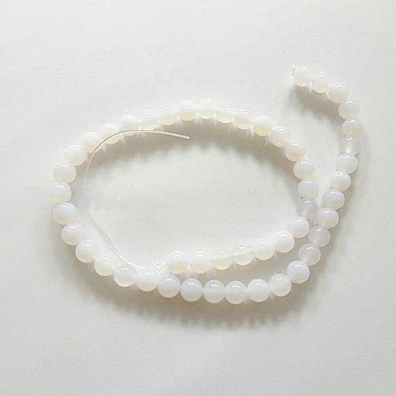 Achát fehér szál 8 mm