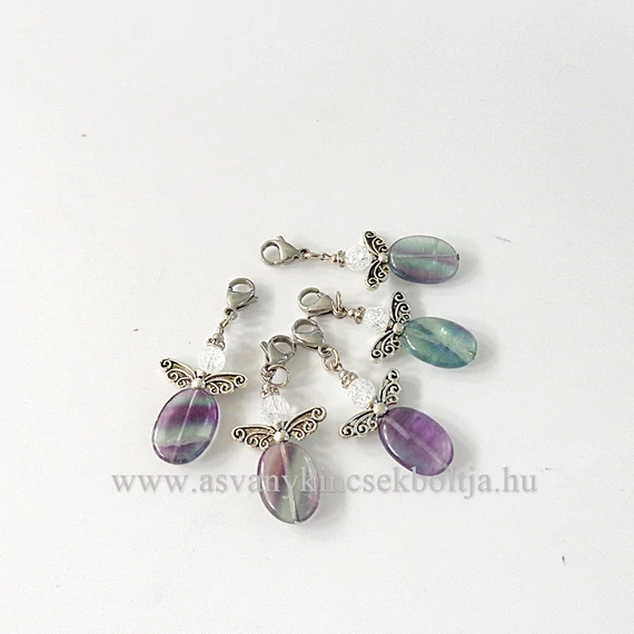 Fluorit-repesztett hegyikristály tündérmedál kapoccsal