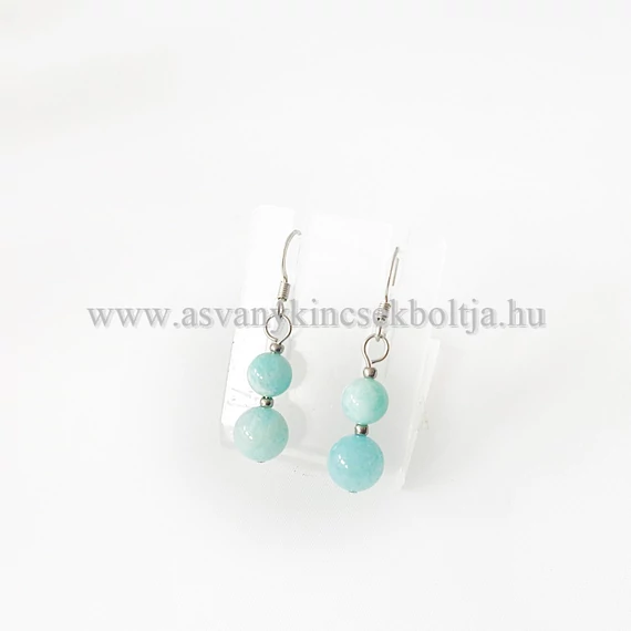 Amazonit 2 golyós fülbevaló