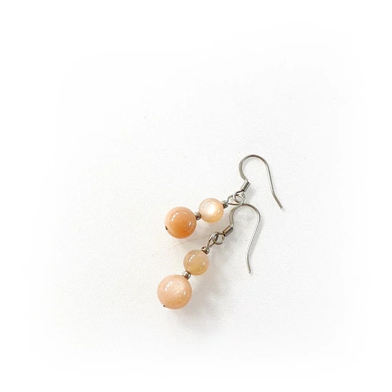 Barna holdkő 2 golyós fülbevaló