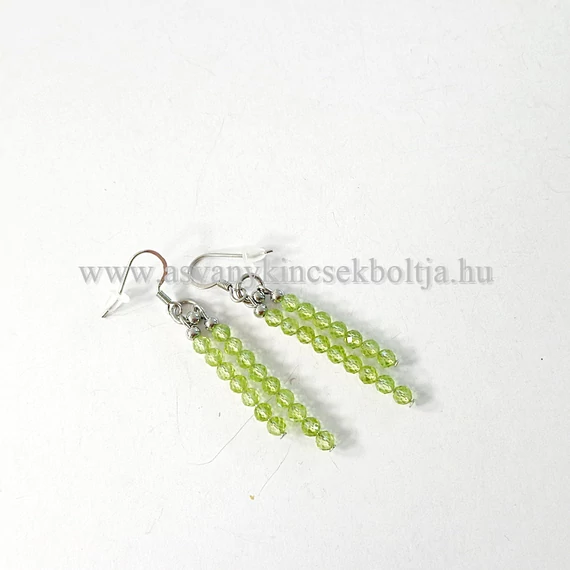 Krizolit (olivin, peridot) 2 szárú fülbevaló