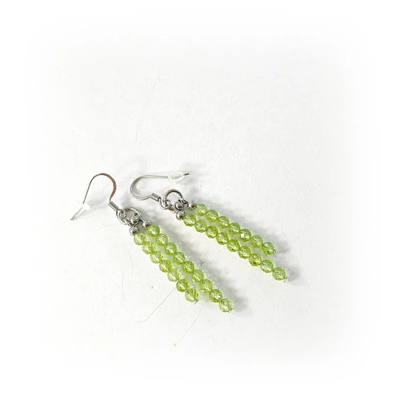 Krizolit (olivin, peridot) 2 szárú fülbevaló