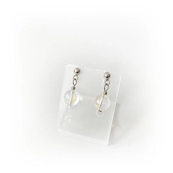 Hegyikristály aurakvarcos 1 golyós fülbevaló