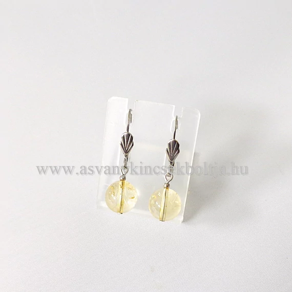 Citrin 1 golyós fülbevaló 10 mm