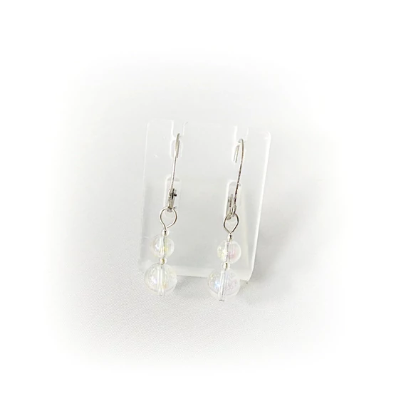 Hegyikristály aurakvarcos 2 golyós fülbevaló